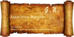 Gyuricza Martin névjegykártya